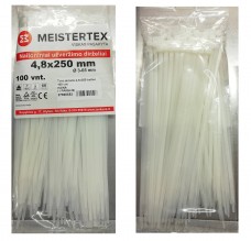 Užtraukiamas tvirtinimo dirželis 4,6x250 mm baltas 100 vnt. 