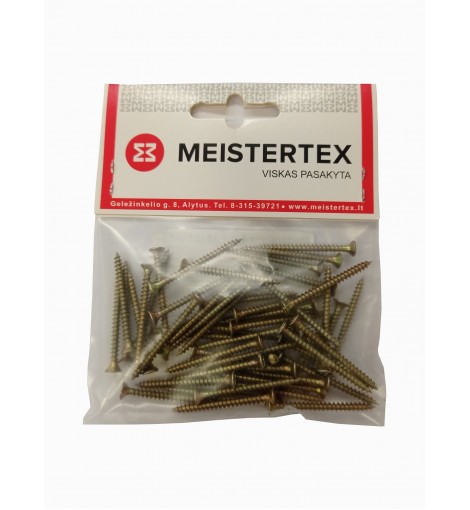 Medsraigtis įl. g. 3x40, geltonas, 50 vnt. Medsraigtis įl. g. 3x40, geltonas, 50 vnt.