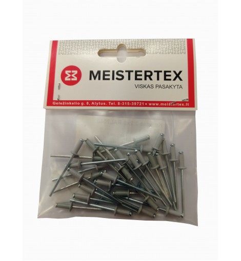 Kniedės 3,2 x 8 mm, RAL7040, 30vnt Kniedės 3,2 x 8 mm, RAL7040, 30vnt