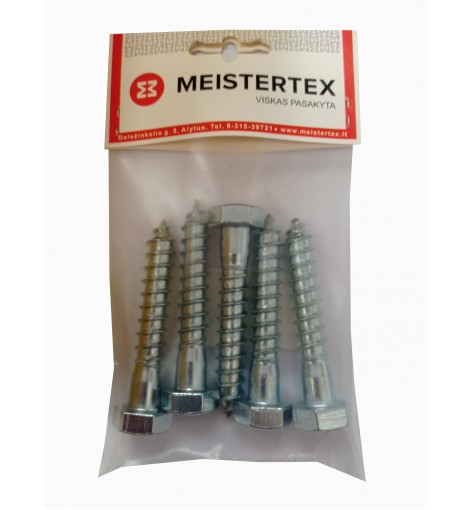 Medsraigtis DIN571 12 x 70, baltas, 5 vnt. Medsraigtis DIN571 12 x 70, baltas, 5 vnt.